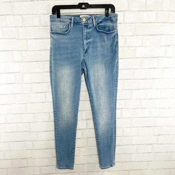 Frame Light Wash High Rise Le One Skinny Jeans Women's Size 2 New With Tags - Picture 1 of 13